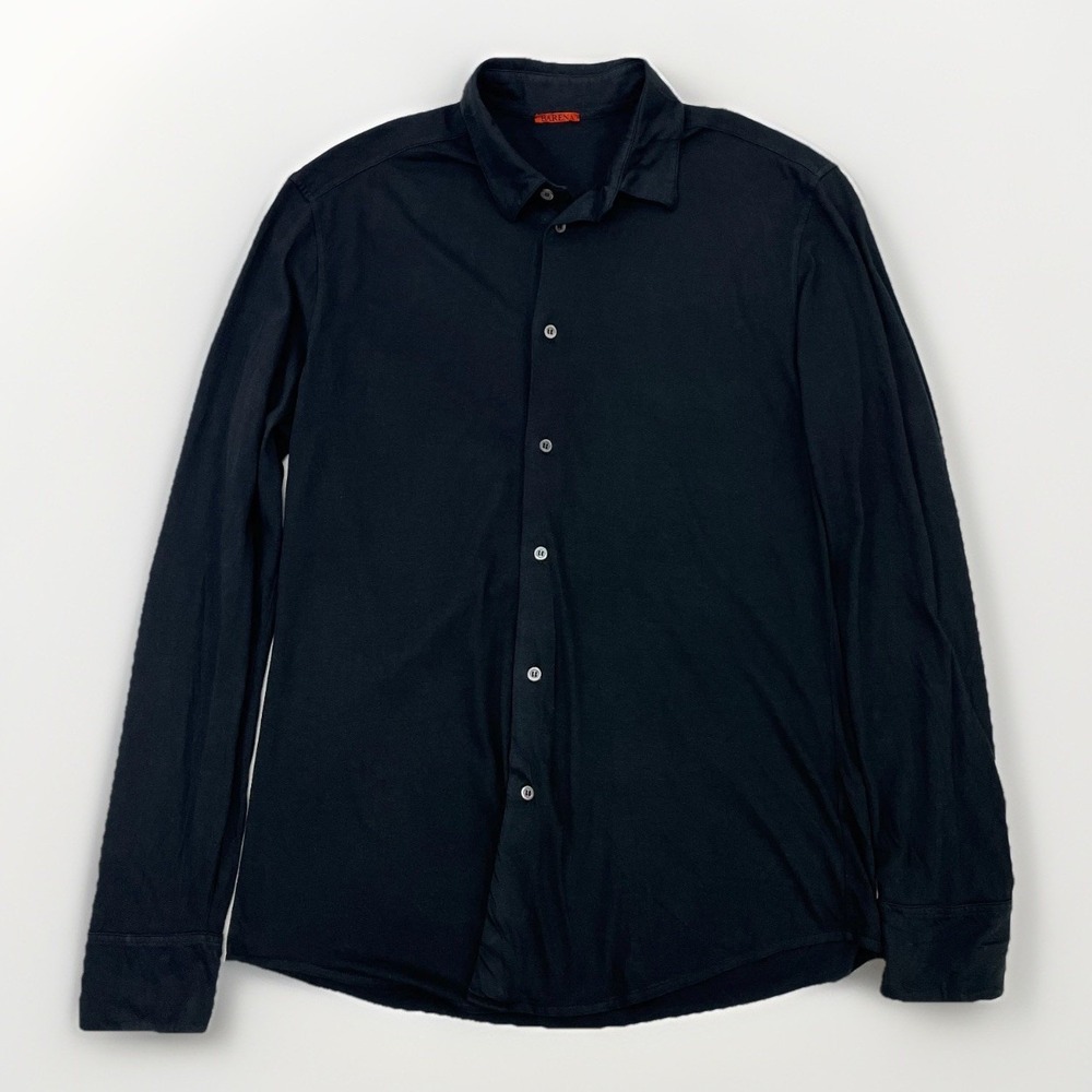Barena Black Knit Shirt IT 50 US 40 (Large) Long Sleeve Button Down Italy